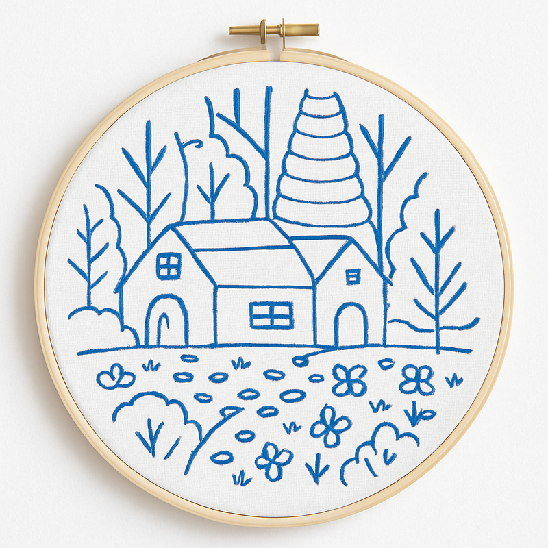 Embroidery Frame Kit –(3 Design, Punch Needle, threads, Tracing Paper & Marker)